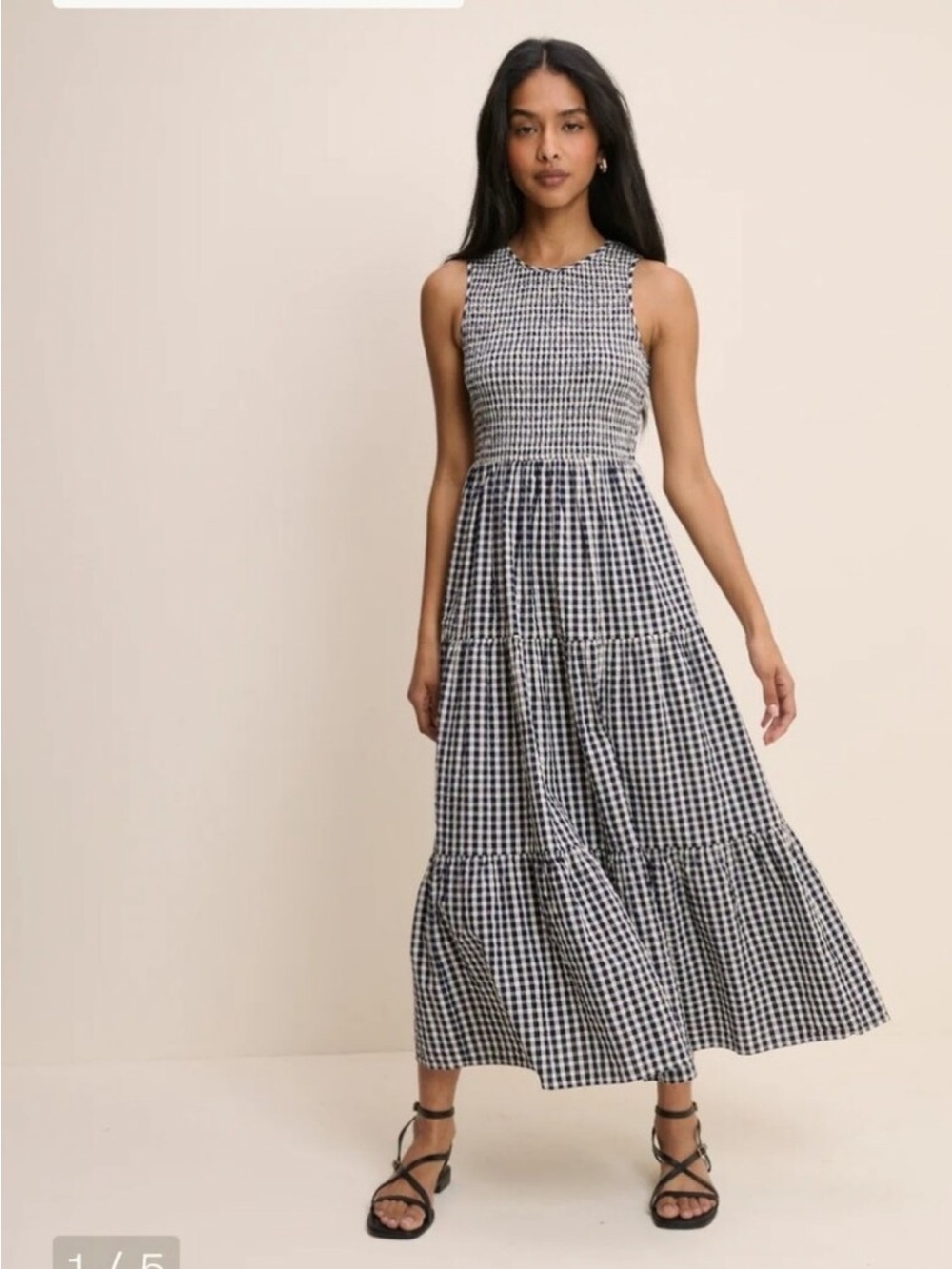 NWT Nobody's Child Navy Gingham
Sleeveless Charlie Midi Dress